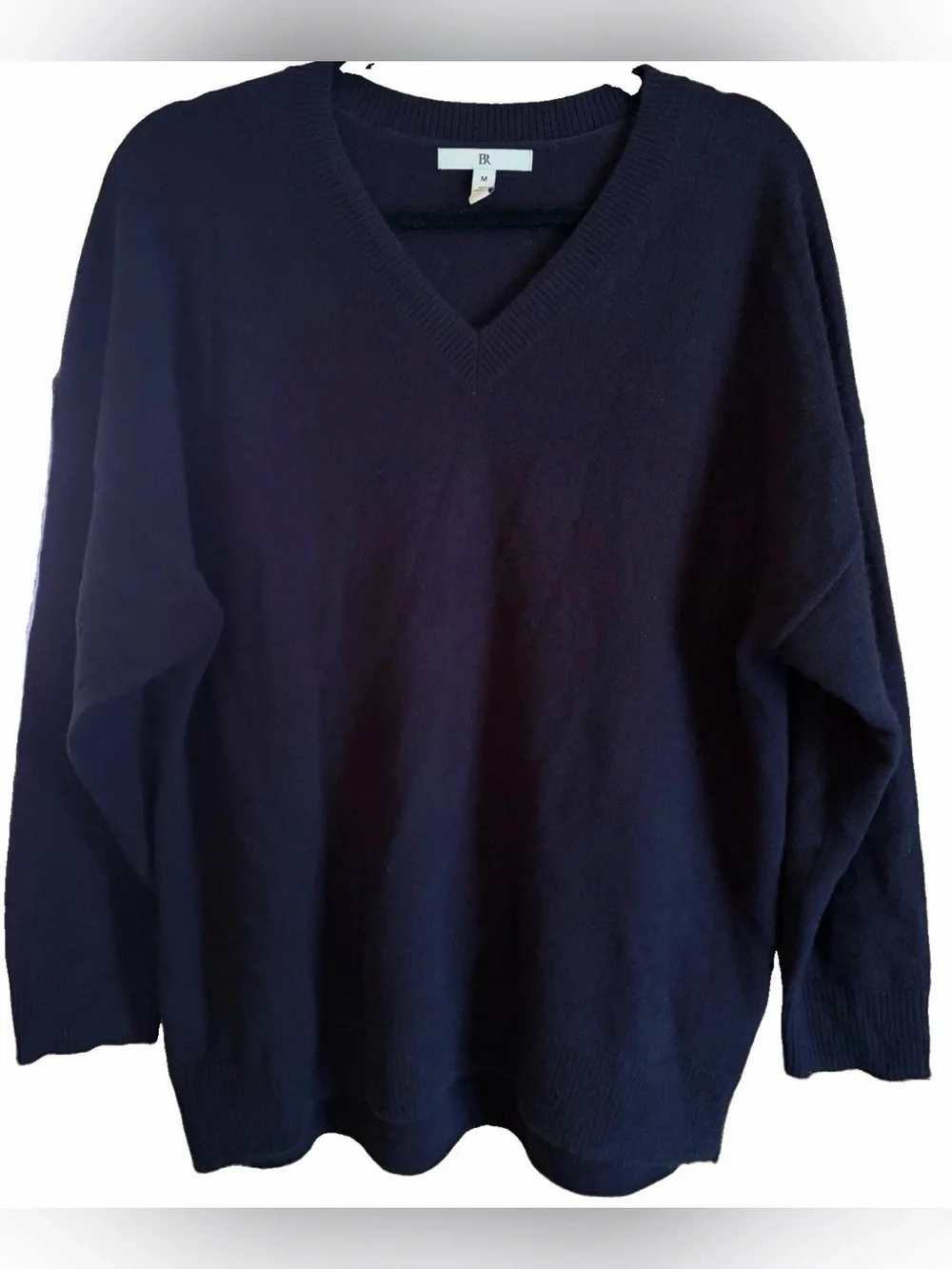 Banana Republic Navy Blue V-Neck Oversized Cashmere Sweater Size M